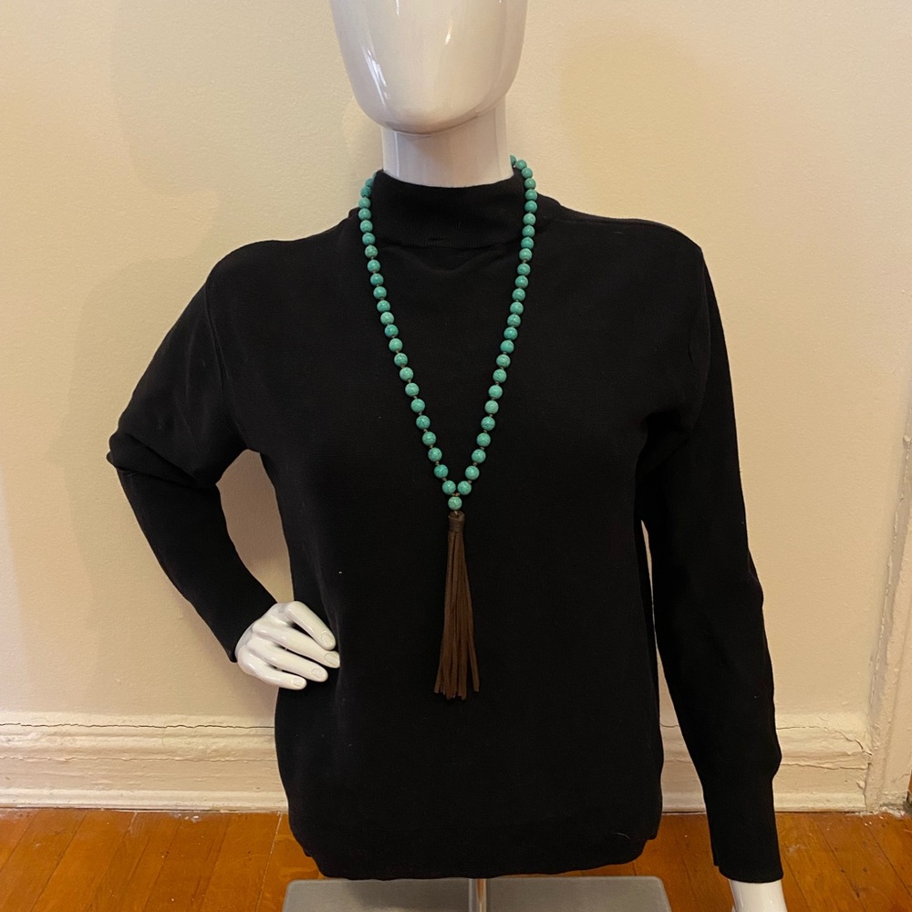 Beaded necklace with tassel